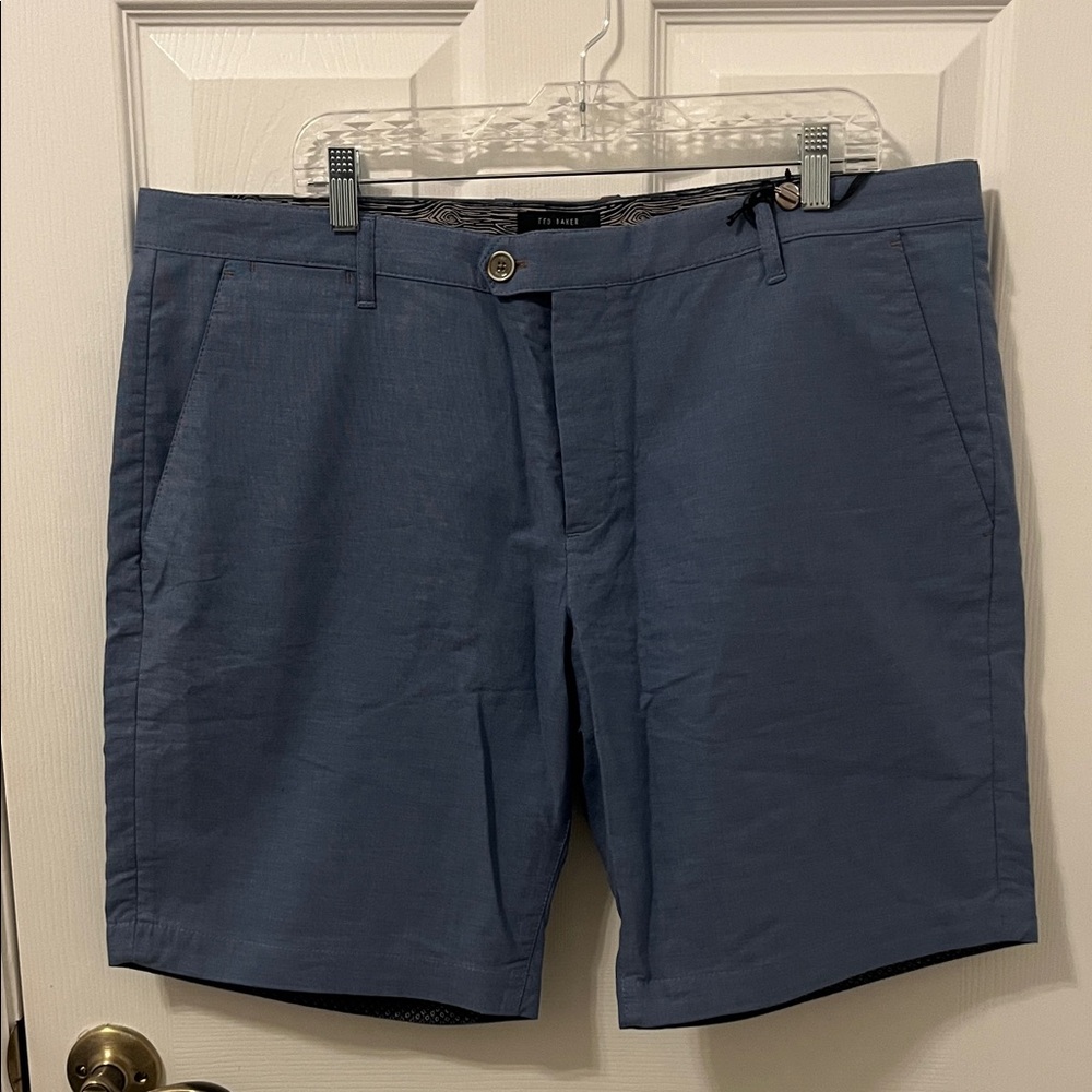 Ted Baker London Steel Blue Flat Front Shorts size 40R